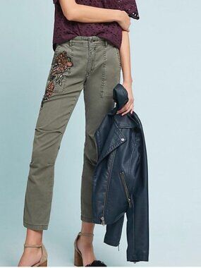 Anthropologie The Wanderer Embroidered and Beaded Pants 24P‎ Layered Boho
